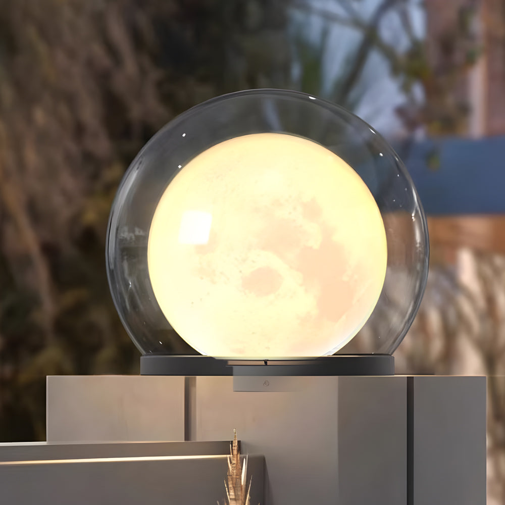 Contemporary Weatherproof Solar Pillar Lamp - Dual-Layer Moonlight Garden Light