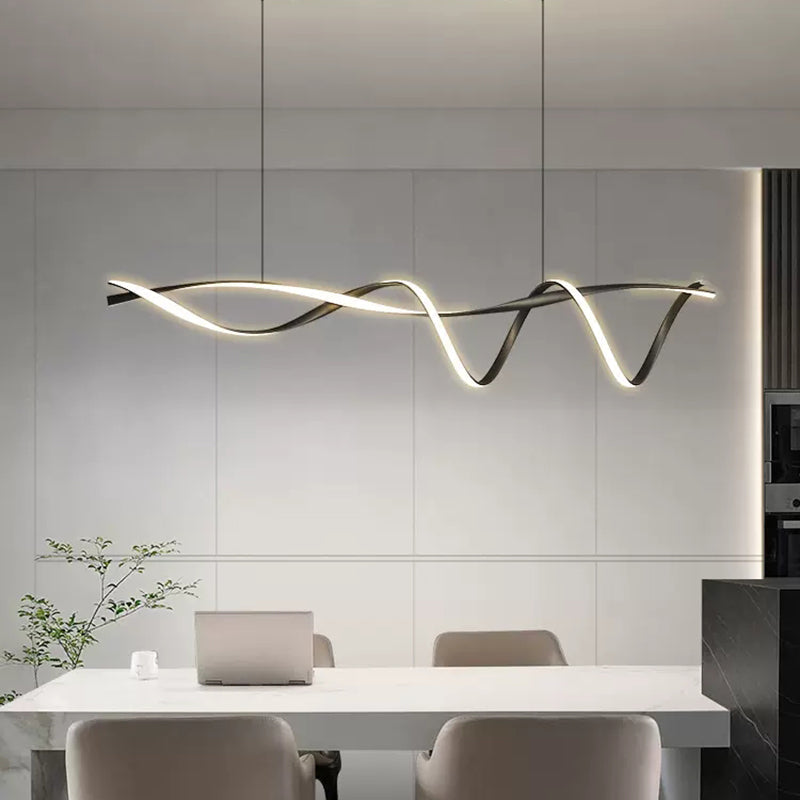 Contemporary Black LED Chandelier with Creative Design