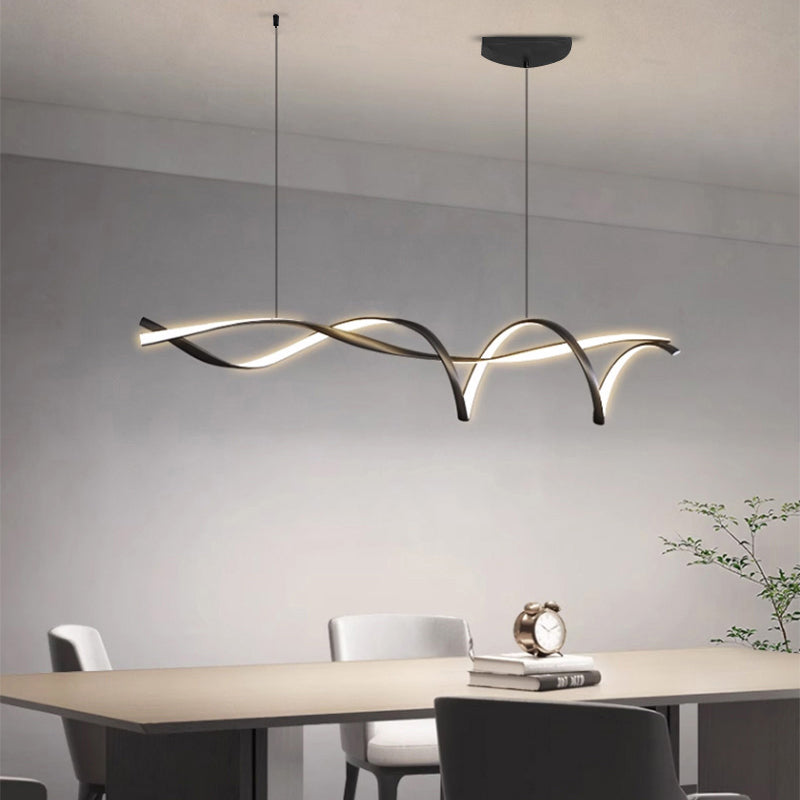 Contemporary Black LED Chandelier with Creative Design
